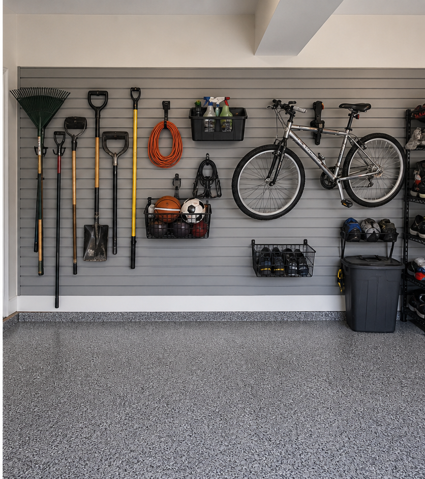 Garage Track Wall Storage for Focused, Accessible Gear Organization
